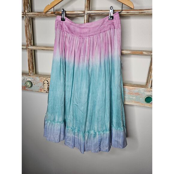 Cynthia Steffe Tye Dye A-Line Silk Cottage/ Fairy Love Shack Skirt Size 2 - Picture 8 of 10